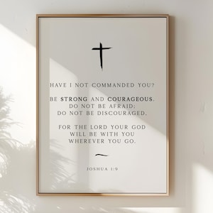 Joshua 1:9 | Printable Bible Verse Wall Art | Inspirational Christian Digital Download | Faith Home Decor | Instant Download