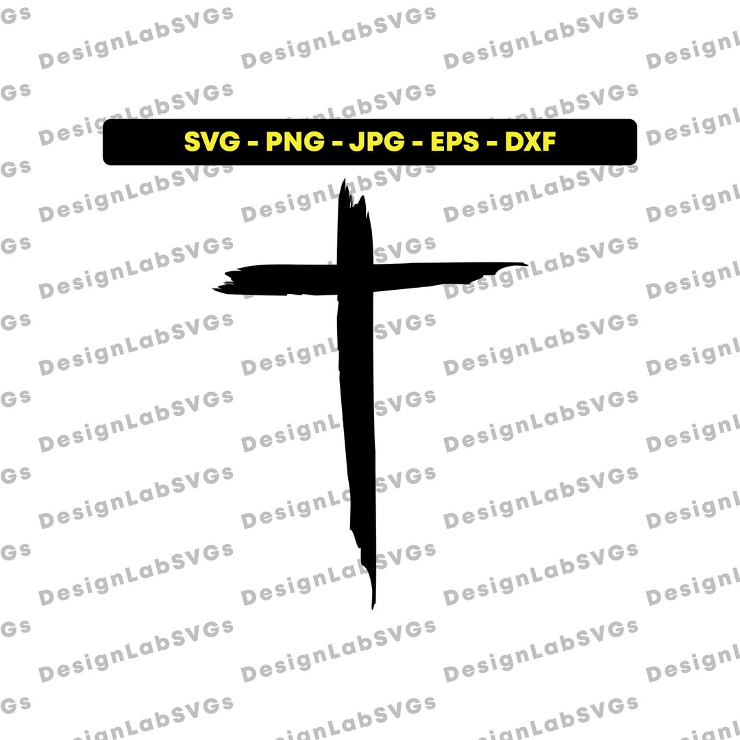 Paintstroke Christian Cross Instant Digital Download SVG Etsy