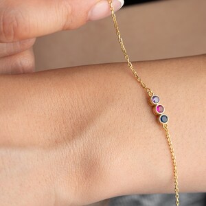 Birthstone Bracelet, Delicate Bracelet, Graduation Gift, Birthday Gift, Grandma Gift for Mom Bracelet, Mothers Day Gift for Her
