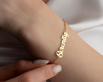 Silver Custom Name Bracelet , Multiple Gold Nameplate Bracelet, Baby Name Bracelet,  Dainty Personalized Name Bracelet  gift for her