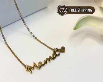 Mama Name Necklace, Mama Necklace, First Mother Day Gift, Mothers Day Necklace, Gift For Mama, Mothers Day Gift, Dainty Mama Necklace,