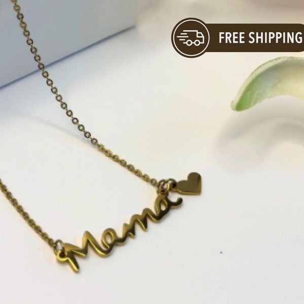 Mama Name Necklace, Mama Necklace, First Mother Day Gift, Mothers Day Necklace, Gift For Mama, Mothers Day Gift, Dainty Mama Necklace,