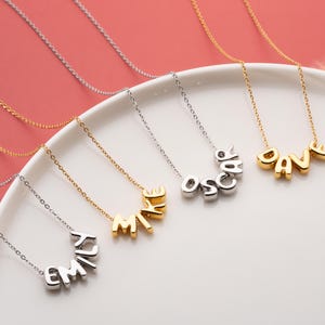 Personalized Tiny Balloon Initial Name Necklace, Mini Name Necklace, Minimalist Necklace, Personalized Gift, Gift for her, Christmas Gift image 3