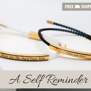 Reminder Inspirational Bracelet, Don't Let The Hard Days Win Tube Bracelet, Custom Engraved Tube  Bracelet, valentines day gift for couples