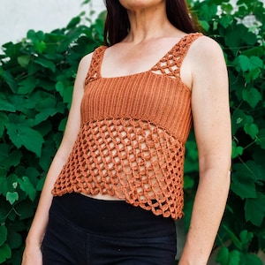 Savra Top Crochet Pattern | Mesh & Ribbed Summer Crop | DIY Breathable Top | Adjustable Fit | XS–2XL | PDF + Video Tutorial