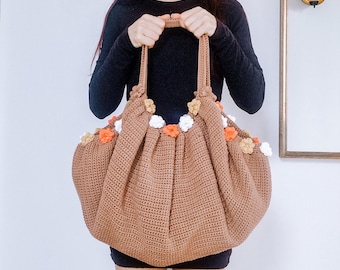 Garden Tote Bag Crochet Pattern: Intermediate Made-to-Measure Tote (PDF Download+Tutorial)