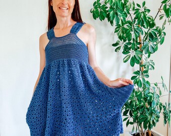 Cherry Blossom Babydoll Dress Crochet Pattern: Made to Measure Boho Summer Dress with Pockets (PDF Download + Video Tutorial)