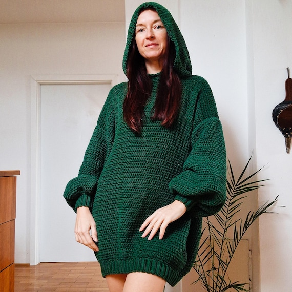dark green crochet dress Delilah Dark Green Turtleneck Mini Dress by Priceless main image 1