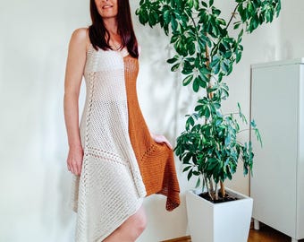 Easy Granny Square Summer Dress Crochet Pattern: Made to Measure Boho Beach Dress with Lace-Up Back (PDF Download + Video Tutorial)
