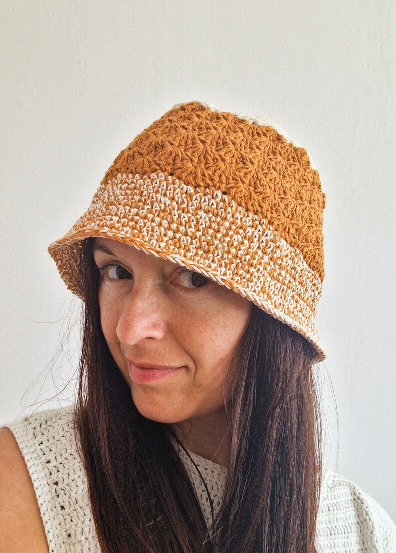Autumn Bucket Hat Crochet PDF Pattern Crochet Shell Stitch Etsy