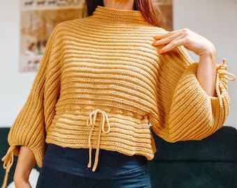 Cozy Weave Sweater Crochet Pattern | PDF Download | Sizes XS-2XL | DIY Fashion | Handmade Garment