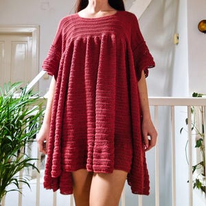 Modèle au crochet de robe évasée Luna : tunique moderne, TP-2TG (Téléchargement PDF + didacticiel vidéo)