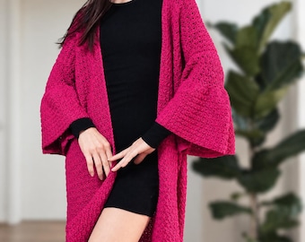 Suzette Cardigan Crochet Pattern: Easy Oversized Cardigan with Ruffle Sleeves (PDF Download+Tutorial)