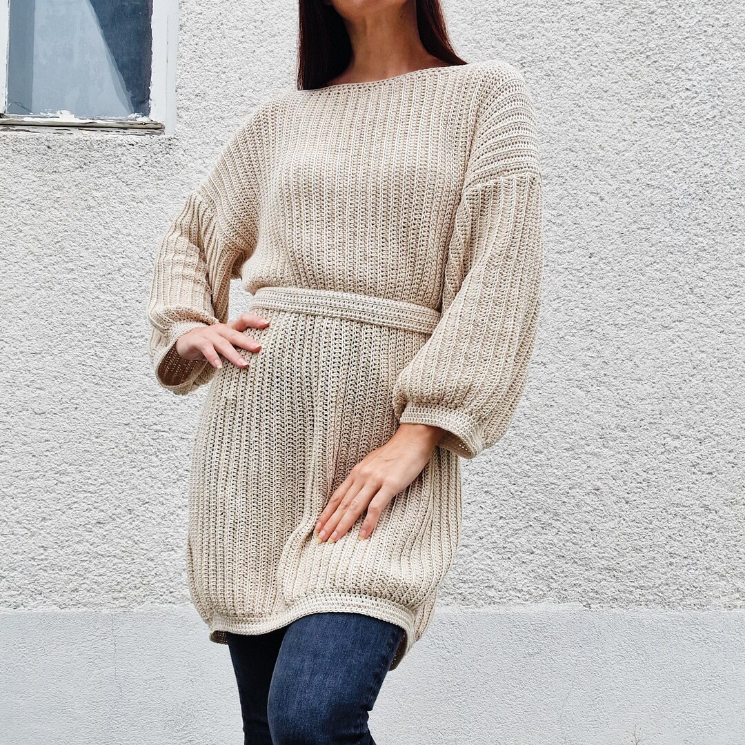 oversized crochet sweater dress Oversized Fall Crochet Sweater Dress