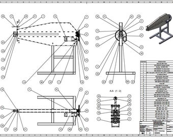 Bead roller machine blueprints PDF whith DXF Metric plans DIY
