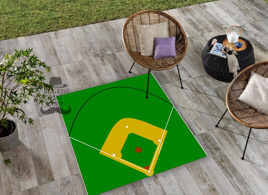 Baseball Field Rug Baseball Club Decor Baseball Gift Sport Etsy