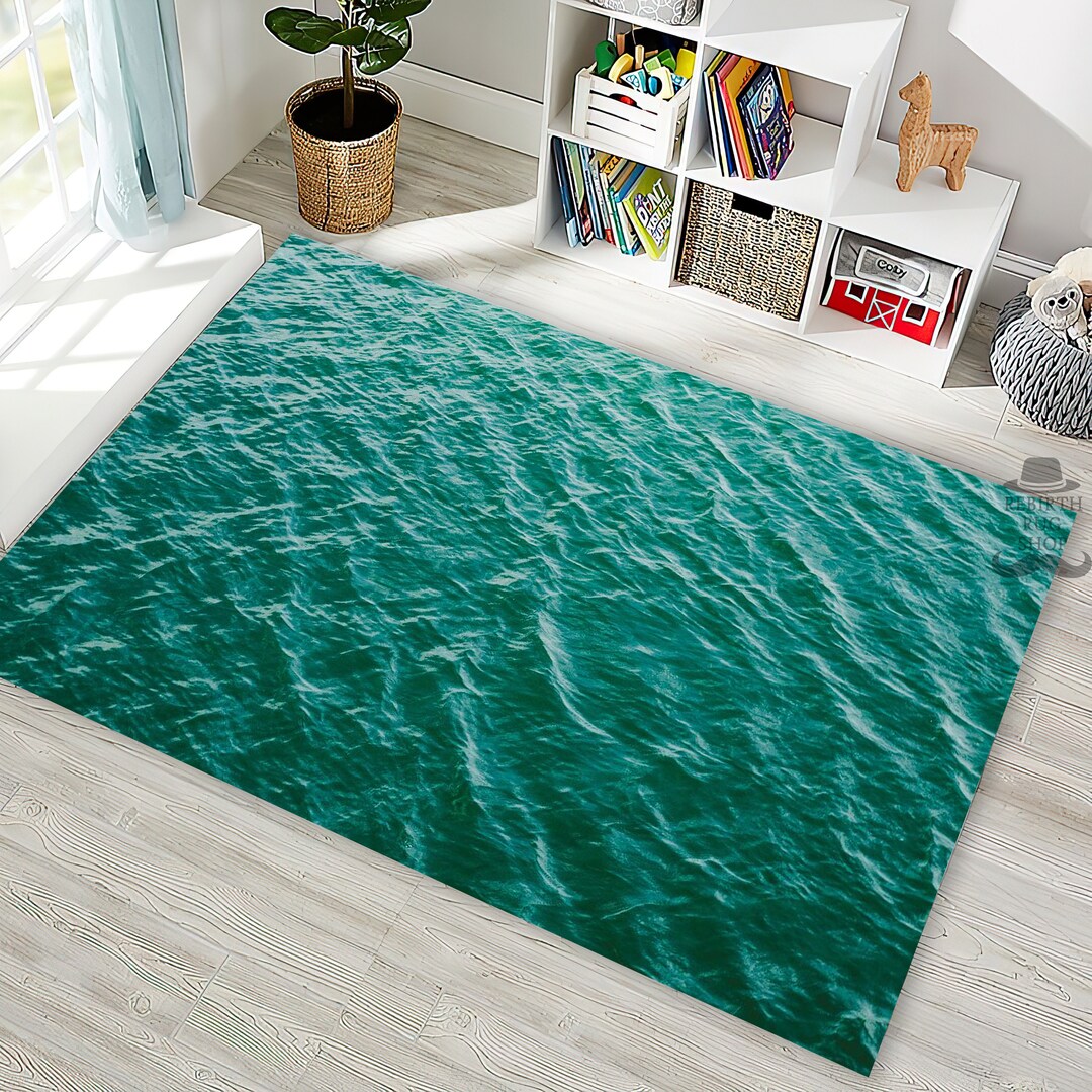 Water Surface Themed Carpet Water Ocean Wave Rug Sea Water Etsy