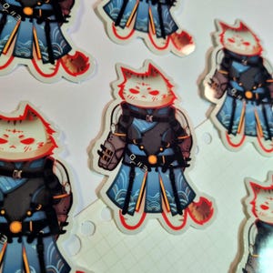 WUTHERING WAVES | Vinyl Stickers 3in, Wuwa Cat, Wuwa Characters as Cats, Wuthering Merch, Cat Merch, Decal Stickers, Calcharo