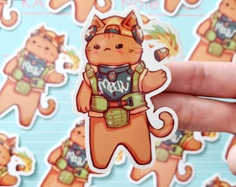 Omen Valorant Inspired Cat Die-cut Sticker | Cat Vinyl Sticker - Cat ...