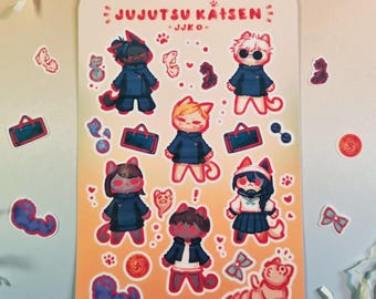 JUJUTSU KAISEN 0 | Vinyl Sticker sheet, jjk Merch, jjk Stickers, jjk Fanart, jjk0, Gojo, Geto, Shoko, Nanami, Haibara, Rika
