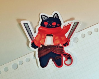 ATAQUE A LOS TITANES / Pegatinas de vinilo de 3 pulgadas, Gato de AOT, Personajes de AOT como Gatos, Merchandising de AOT, Merchandising de Gatos, Calcomanías, Mikasa Ackerman