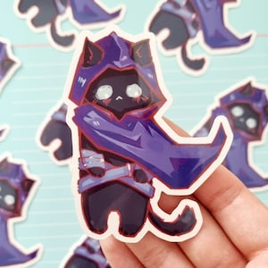 Omen Valorant Inspired Cat  Die-cut Sticker | Cat Vinyl Sticker - Cat Decal - Animal Sticker - Kawaii Stickers - Journal Stickers