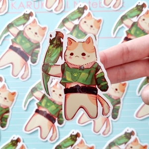 Skye Valorant Inspired Cat  Die-cut Sticker | Cat Vinyl Sticker - Cat Decal - Animal Sticker - Kawaii Stickers - Journal Stickers