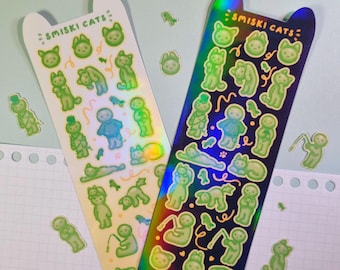 SMISKI | Vinyl Stickers 3in, Smiski Cat, Smiski Characters as Cats, Cat fanart, Cat Merch, Decal Stickers, Deco Stickers, Journal Stickers