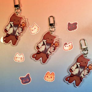 VALORANT | Acrylic Keychain 7cm, Valocat Keyring, Valorant Agents as Cats, Valorant Merch, Phoenix Agent