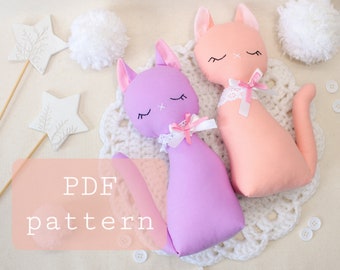 Cat Soft Toy Sewing Pattern: Easy Kids Room Decor (PDF Pattern)