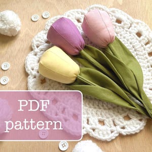 Patron de couture tulipe, fleurs en tissu DIY (Patron PDF)