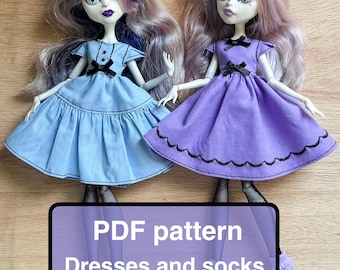 Monster Doll Clothes: Dress Socks Sewing Pattern (PDF) UK