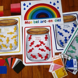 Lote de juegos educativos, inspiración Montessori, LOS COLORES