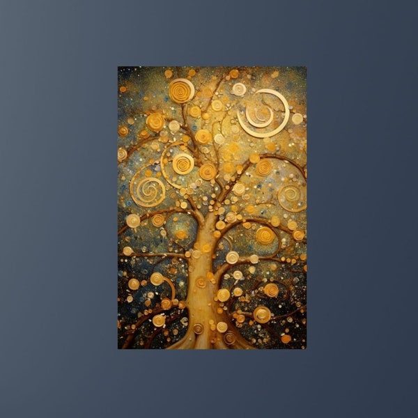 Gustav Klimt geïnspireerde boom canvas kunst, canvas print, muur opknoping, muur kunst canvas, canvas muur kunst, grote canvas muur kunst, kerstcadeau