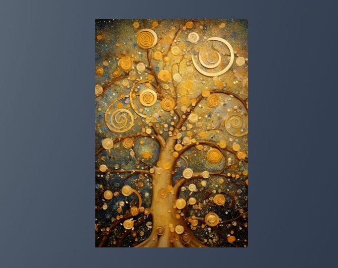 Gustav Klimt Tree Poster or Canvas Wall Art, Wall Hanging, Wall Art Canvas, Canvas Wall Art
