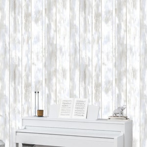 Rustic Farmhouse Grey Shiplap Peel and Stick Wallpaper – Cozy removable wall decor