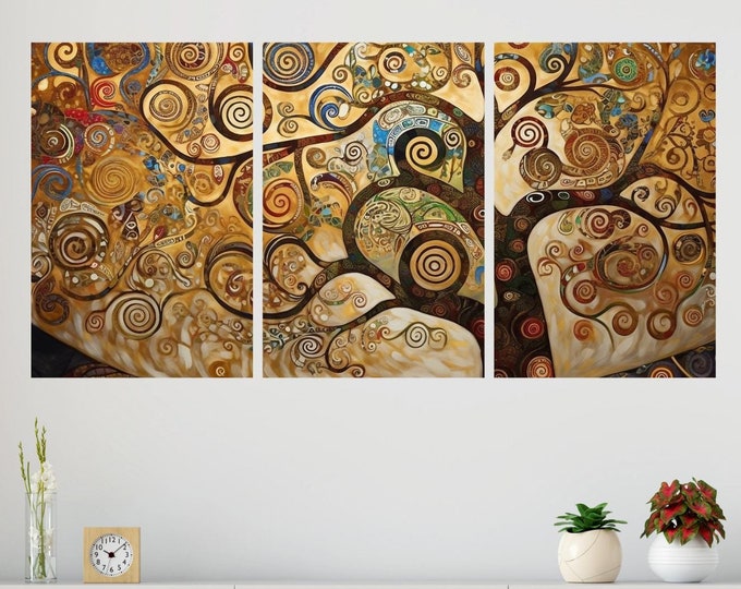 Tree of Life Extra Large Three Piece Canvas Print Wall Art Set
