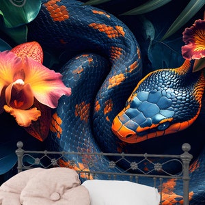 Jungle Snake Wallpaper: Exotic Tropical Peel and Stick Wall Mural
