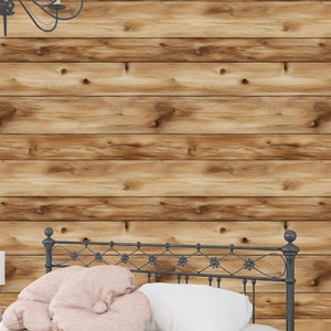 Carta da parati rustica in legno con sovrapposizione di assi – Stile naturale senza tempo e rimovibile per qualsiasi spazio