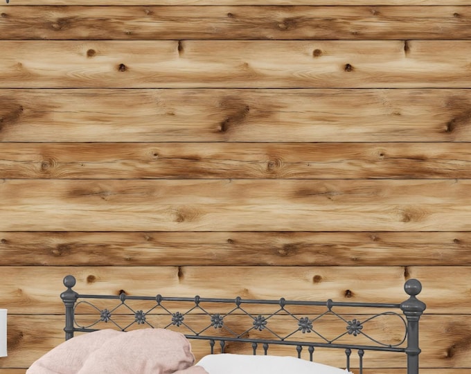 Rustic Wood Shiplap Panel Wallpaper – Removable Timeless Natural Style for Any Space