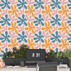 Matisse Style Abstract Wallpaper: Colorful Removable Wall Decor