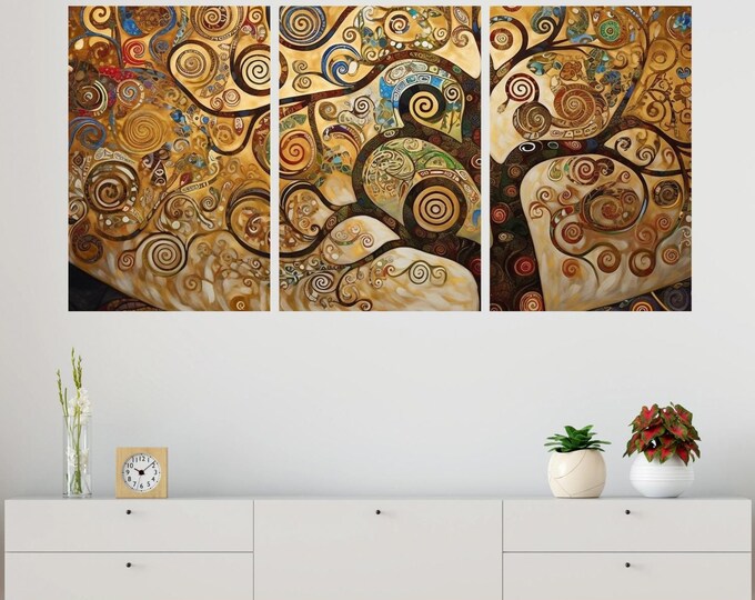 Tree of Life Extra Large Three Piece Canvas Print Wall Art Set