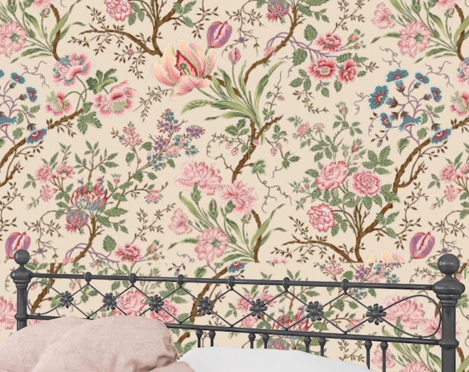 Cottagecore Floral Peel and Stick Wallpaper: Botanical DIY Home Decor