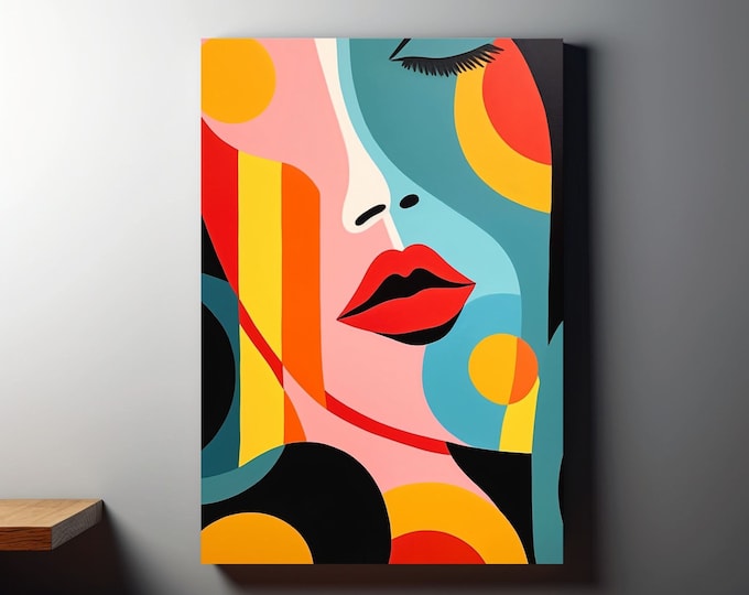 Modern Colorful Abstract Pop Art Canvas Wall Art - Vibrant Geometric Print and Canvas Wall art