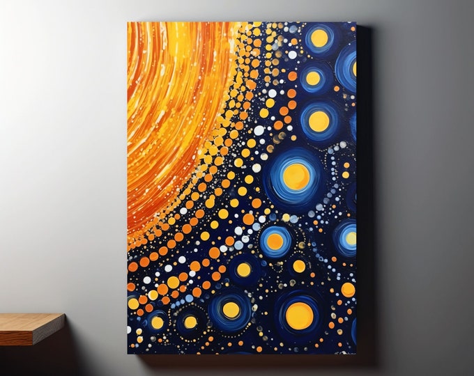 Kusama Vibrant Abstract Aboriginal Poster or Canvas Print Wall Art, Canvas Print, Pop Art, Yayoi Kusama Print