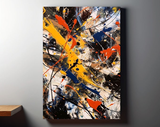 Bold:Jackson Pollock Style Print,Vibrant Colors Wall Art, Canvas Print, Wall Art Canvas, Canvas Wall Art, Fine Art Prints, Abstract Wall Art