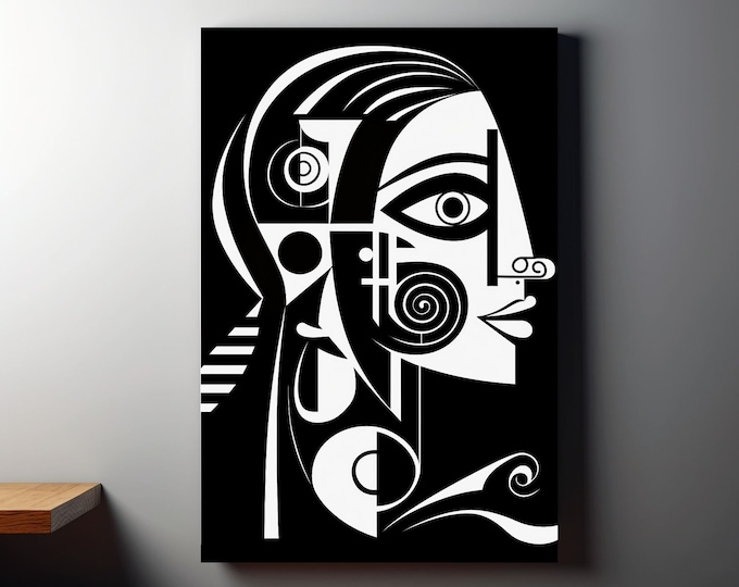 Pablo Picasso Abstract Black and White Poster or Canvas Print Wall art