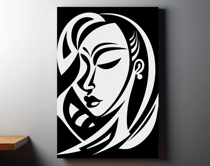 Pablo Picasso Abstract Black and White Poster or Canvas Print Wall Art