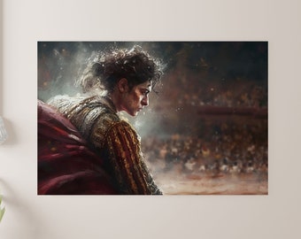 The Matador, Dramatic Bullfight Canvas Wall Art, Canvas Print, Wall Hanging, Wall Art Canvas, Printable Art