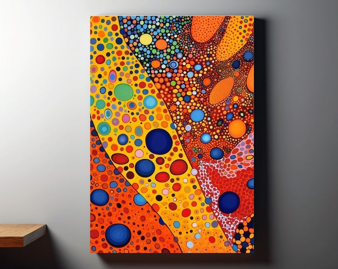 Yayoi Kusama Japanese Modern Colorful Poster or Canvas Print Wall Art - Pop Art Wall Hanging Canvas Print